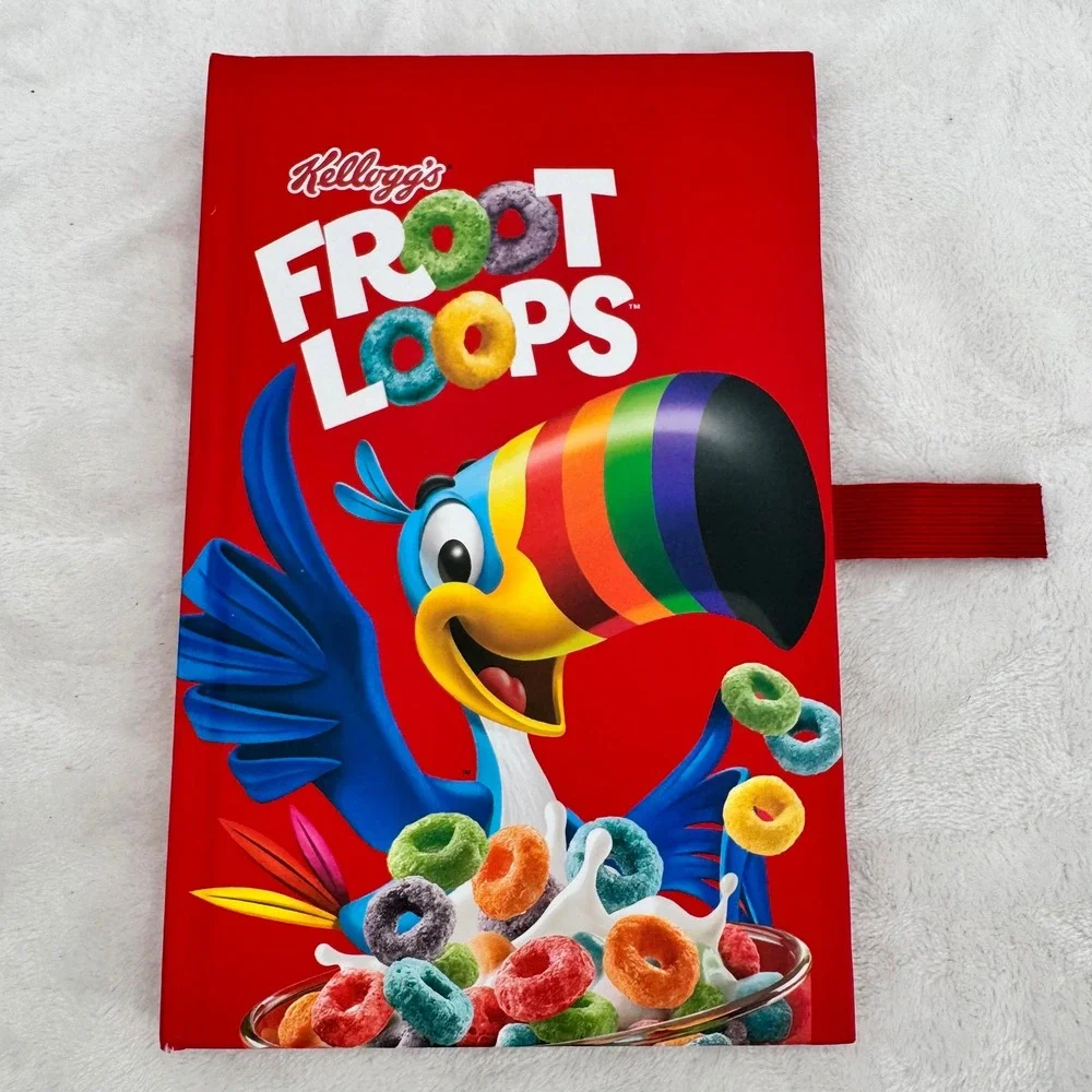 New Kellogg's Froot Loops Notebook Toucan Sam Lined Journal Novelty Cereal Box
